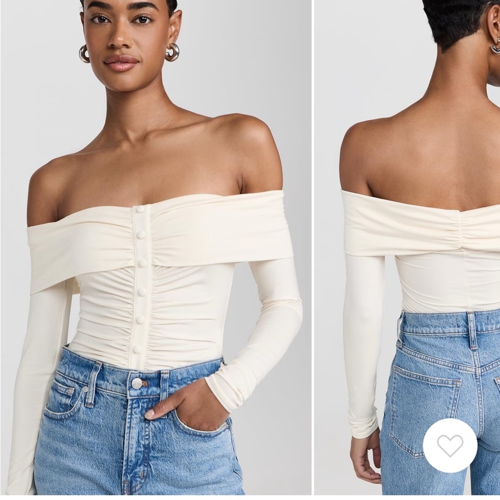 The Line by K Cream Off-Shoulder Bodysuit - Picture 2 of 6